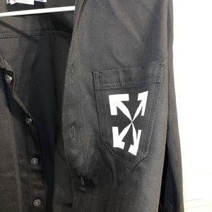 Off white mens black jean jacket brand new XXL